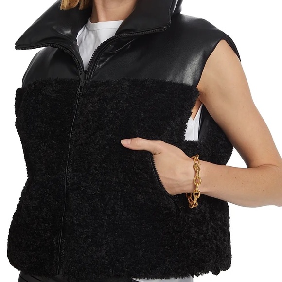 NWT Lamarque Melicia Reversible Black Puffer Vest - Size Small - Picture 1 of 16
